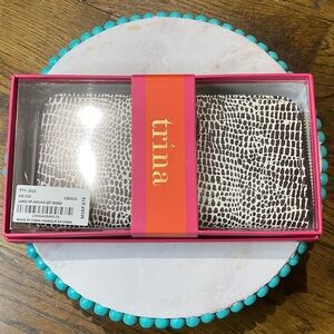 Trina Turk Large Zip Around Wallet in Crocodile